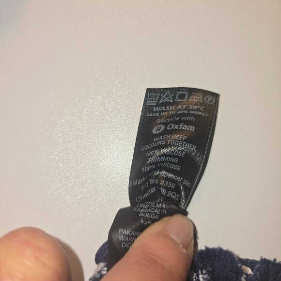 Marks and Spencer Sleeveless Maxi Cool Dress Navy & White Size UK 8 US 10 - Picture 12 of 12